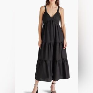 Steve Madden Black Tiered Maxi Dress